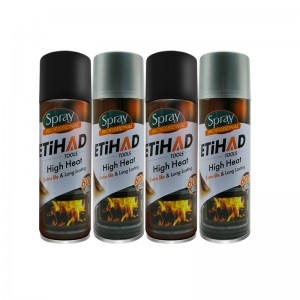 600 Celsia s vysokou teplotou černá a stříbrná barva aerosol sprej barva vysoká tepelně odolná akrylová sprejová barva pro kamna BBQ